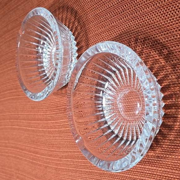 Val St Lambert Crystal Ashtray Set - Picture 3 of 8